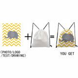 26 Initials Flower Drawstring Bags A-Z Letter Backpack Rope Softback Bag