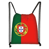 National Flag Print Backpack Ukraine Haiti Algeria Brazil Drawstring Bag