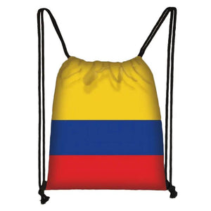 National Flag Print Backpack Ukraine Haiti Algeria Brazil Drawstring Bag