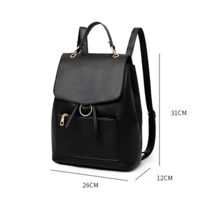 Leisure PU Leather School Bags Women Durable Casual Shoulder Handbags