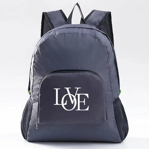 Foldable Backpack Sports Travel Hiking Bag Text Print Outdoor Pack