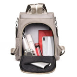 Solid Women Large Capacity Anti-theft Shoulder Bag Backpack