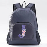 Foldable Backpack Ultralight Hiking Backpack Purple Flower Pattern