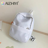 Nylon Women Backpack Solid College Teenager Girls Backpack