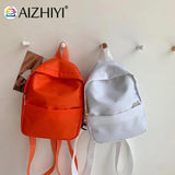 Nylon Women Backpack Solid College Teenager Girls Backpack