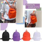Nylon Women Backpack Solid College Teenager Girls Backpack