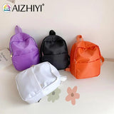 Nylon Women Backpack Solid College Teenager Girls Backpack