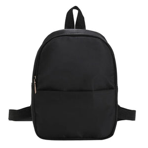 Nylon Women Backpack Solid College Teenager Girls Backpack
