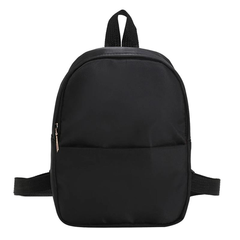 Nylon Women Backpack Solid College Teenager Girls Backpack
