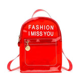 Transparent PVC Backpack with Letter Print