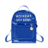 Transparent PVC Backpack with Letter Print