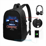 Funny Car Christine USB Charge Backpack School bags Travel laptop bag