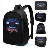 Funny Car Christine USB Charge Backpack School bags Travel laptop bag