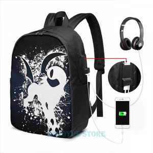 Graphic print Absol USB Charge Backpack School Travel Laptop Bag