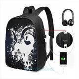 Graphic print Absol USB Charge Backpack School Travel Laptop Bag
