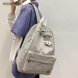 Corduroy High School Backpack Girls' Travel Bag
