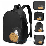 Chibi Jeff the Killer USB Charge Backpack Men Women Travel Laptop Bag