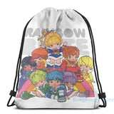 Rainbow Brite USB Charge Backpack Men Women Travel Laptop Bag