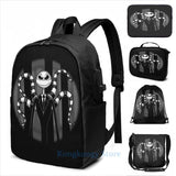 Funny Slender Jack USB Charge Backpack School Travel Laptop Bag