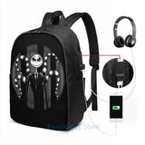 Funny Slender Jack USB Charge Backpack School Travel Laptop Bag
