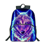 16 Inch School Backpack Wolf 3D Printed Bagpack Bolsas Escolares