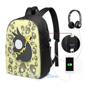 Ranma 1 2 Ryoga the Pig USB Charge Backpack School Travel Laptop Bag