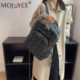 Quilted Women's Backpack Waterproof Rhomboid Pattern for Travel Shopper