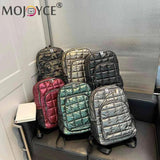 Quilted Women's Backpack Waterproof Rhomboid Pattern for Travel Shopper