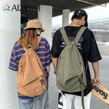 Denim Canvas Daypack Students Schoolbag Hiking Backpacks