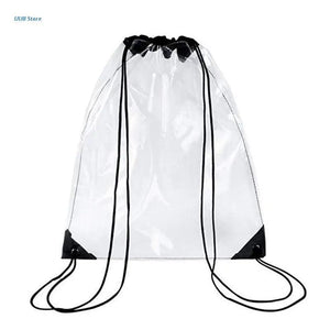Clear Drawstring Backpack School Gym Bag