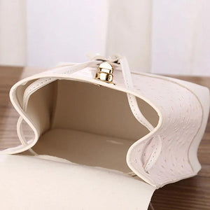 Women High Leather Backpack Phone Pouch Travel Rucksack