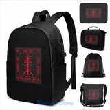 Calvary Cross USB Charge Backpack School Travel Laptop Bag