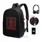 Calvary Cross USB Charge Backpack School Travel Laptop Bag