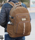 50L Canvas Backpack Large Capacity Travel Bag Men Women