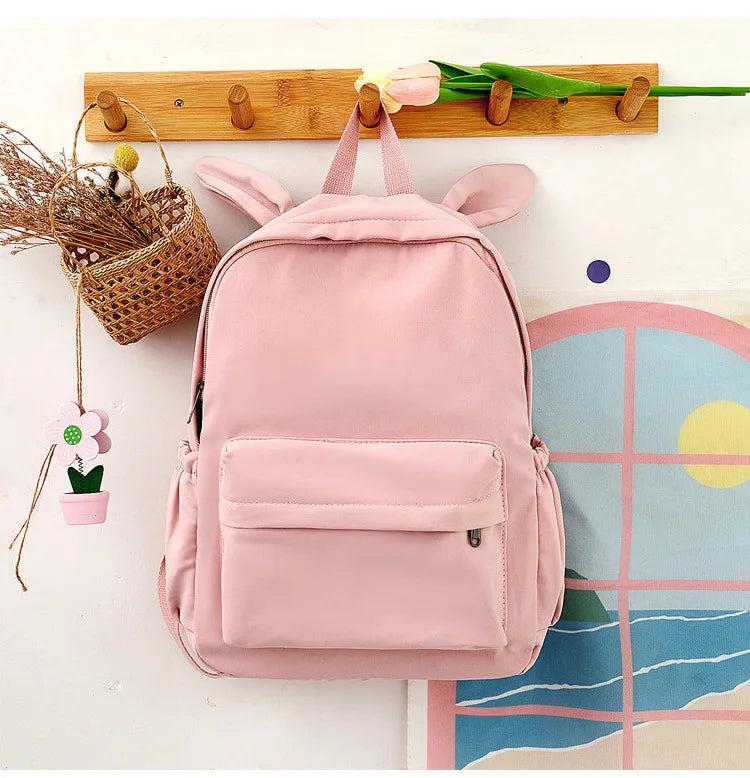 Personalized Embroidered Solid Rabbit School Backpack for Kids