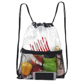 Waterproof PVC Drawstring Backpack with Mesh Pocket