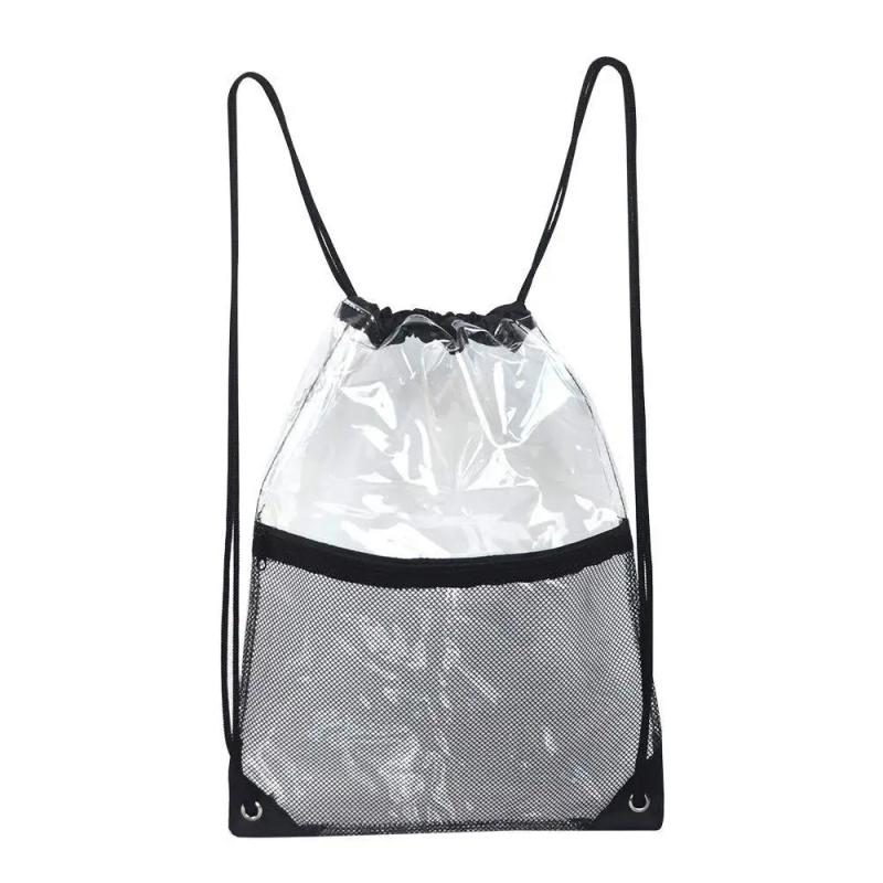 Waterproof PVC Drawstring Backpack with Mesh Pocket
