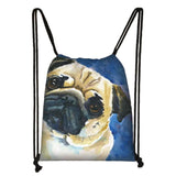 Lovely Dog Prints Drawstring Backpack Eco Polyester Casual School Shoulder Bags