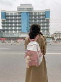 Large Waterproof Patchwork Backpacks For Teenage Girl School Bag