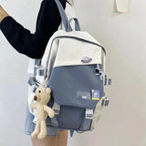 Large Waterproof Patchwork Backpacks For Teenage Girl School Bag