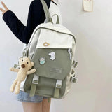 Large Waterproof Patchwork Backpacks For Teenage Girl School Bag