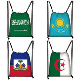 Haitian Kazakhstan Arabic Algeria Saudi Arabia Flag Backpack