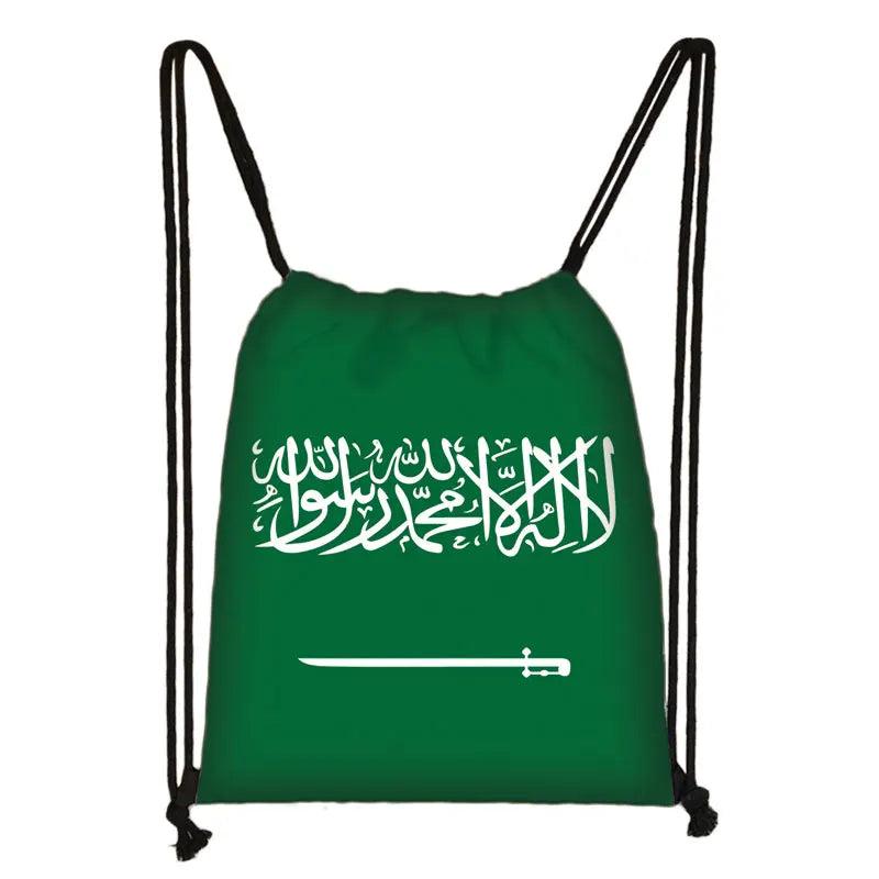 Haitian Kazakhstan Arabic Algeria Saudi Arabia Flag Backpack