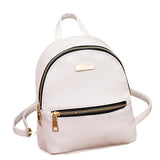 Women PU Leather Backpack School Rucksack College Solid Ladies Satchel Travel
