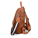 Women PU Leather Backpack with Adjustable Shoulder Anti Theft Pocket
