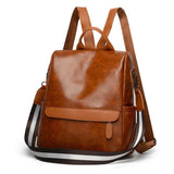 Women PU Leather Backpack with Adjustable Shoulder Anti Theft Pocket