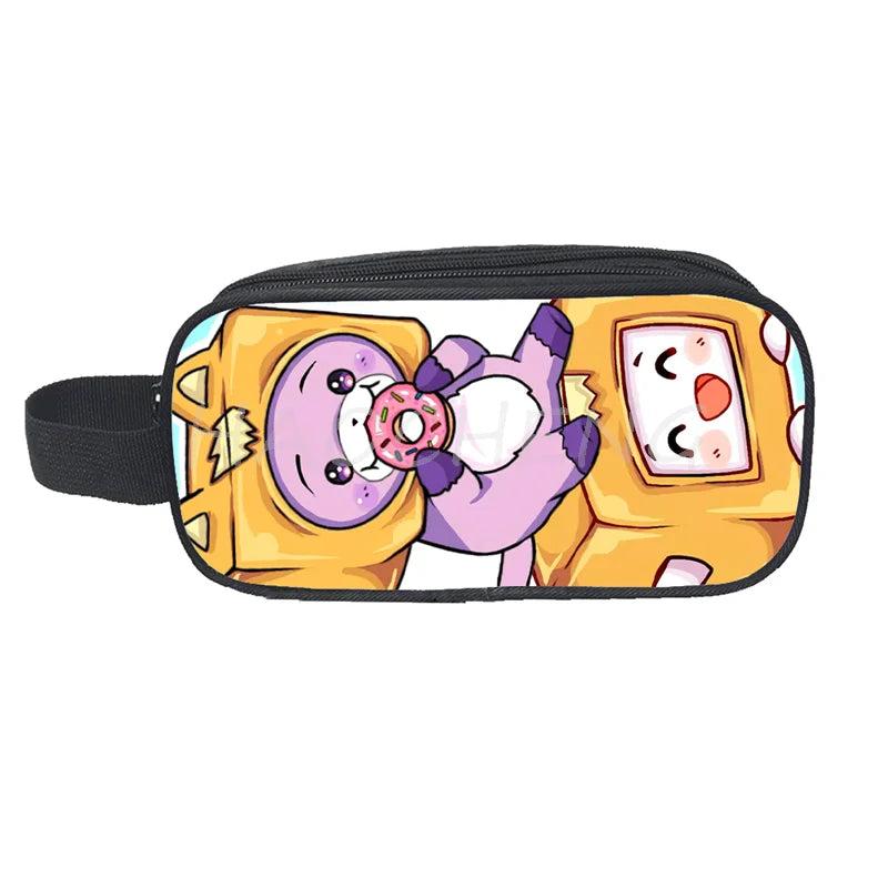 Lankybox Print Cosmetic Pencil Bag Kids Stationary Gift