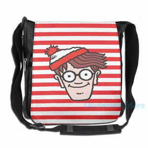 Where's Waldo Face USB Charge Backpack School Bag