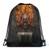 Ghost Rider Shirt USB Charge Backpack School Travel Laptop Bag