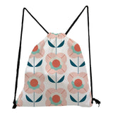 Floral Printing Drawstring Bags Eco Daily Soft Backs Girls Storage Bag